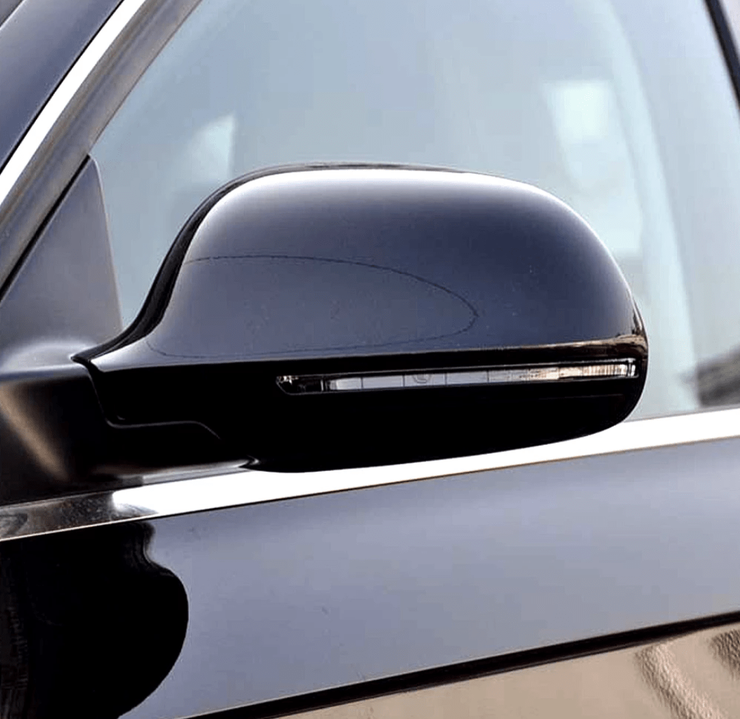 Glossy black mirror caps for Audi A6 C6 (2008 to 2010) Audi Euro Premium Parts