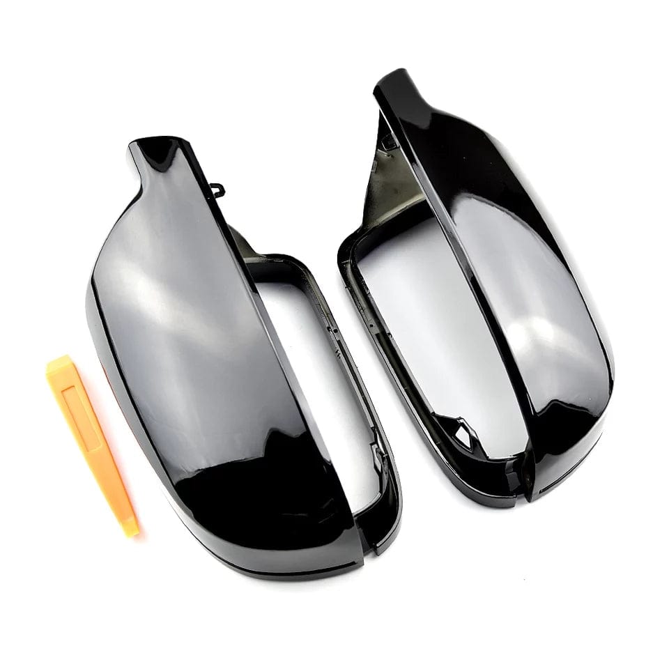 Glossy black mirror caps for Audi A6 C6 (2008 to 2010) Audi Euro Premium Parts