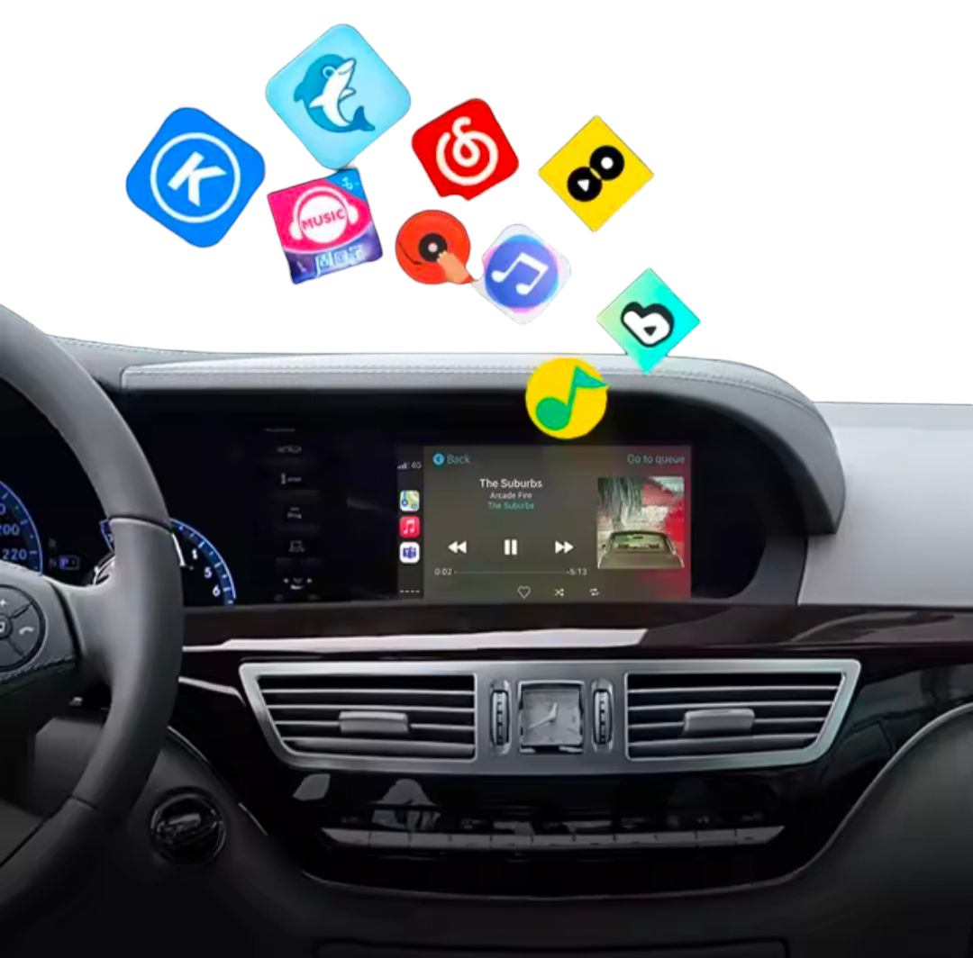 Wireless Apple CarPlay/AndroidAuto retrofit kit for Mercedes S-Class W221 (2006-2012)