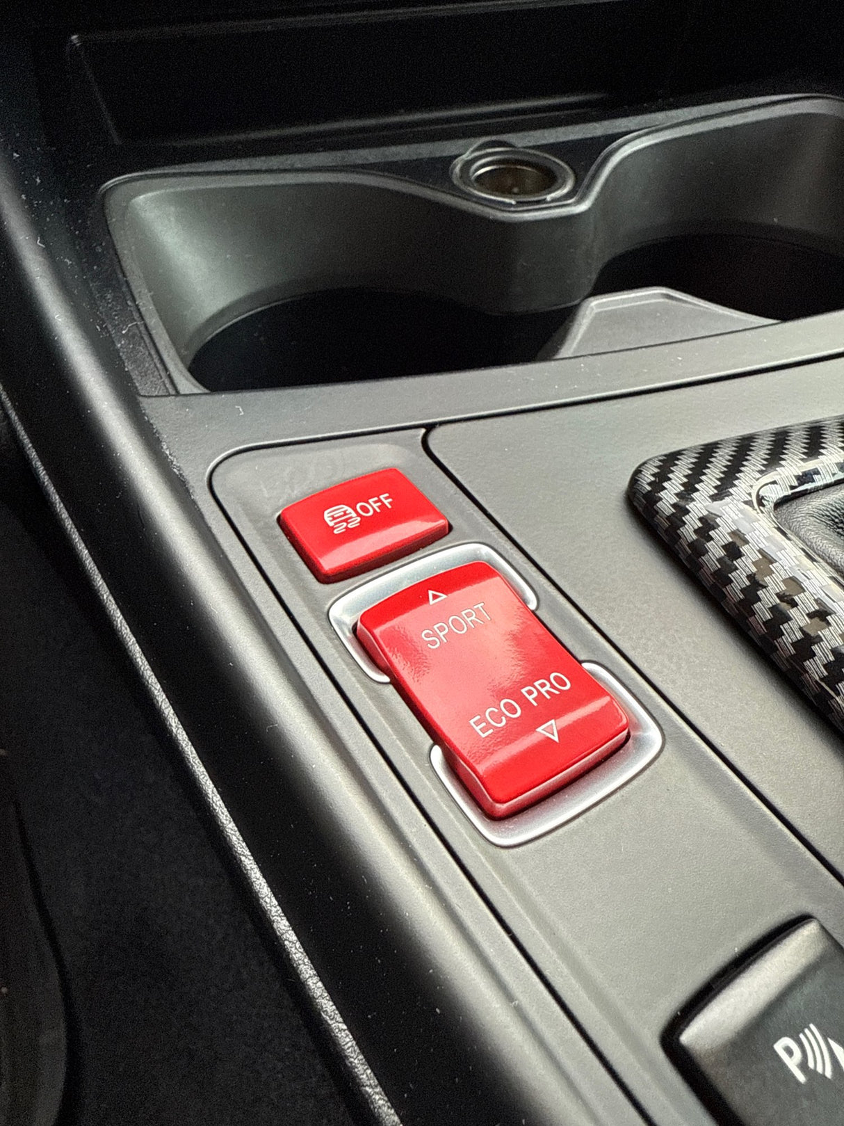 Driving Mode and Parking Sensors Performance Red Blue Black Buttons for BMW 4 Series F32/M4 F82 - 2012 to 2019 Euro Premium Parts