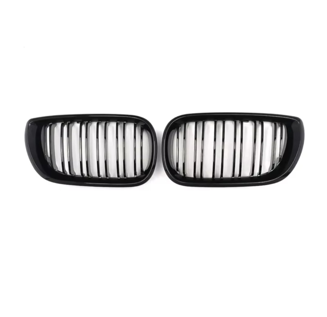 Black Front Kidney Grilles for BMW 3 Series and M3 E46 (1997 to 2005) BMW Euro Premium Parts Pre-facelift (1998 to 2001) Sedan and Touring Double slats