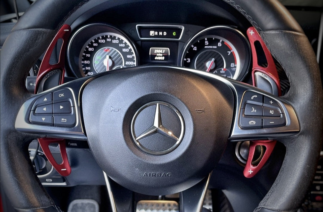 AMG-Style aluminum steering wheel shifting paddles for Mercedes-Benz (2012 to 2020) Mercedes-Benz Euro Premium Parts Red