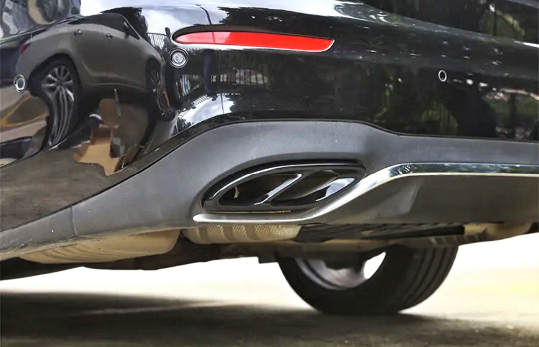 Black Performance exhaust tips for Mercedes-Benz A B C E Class CLS GLE GLC - 2015 to 2022