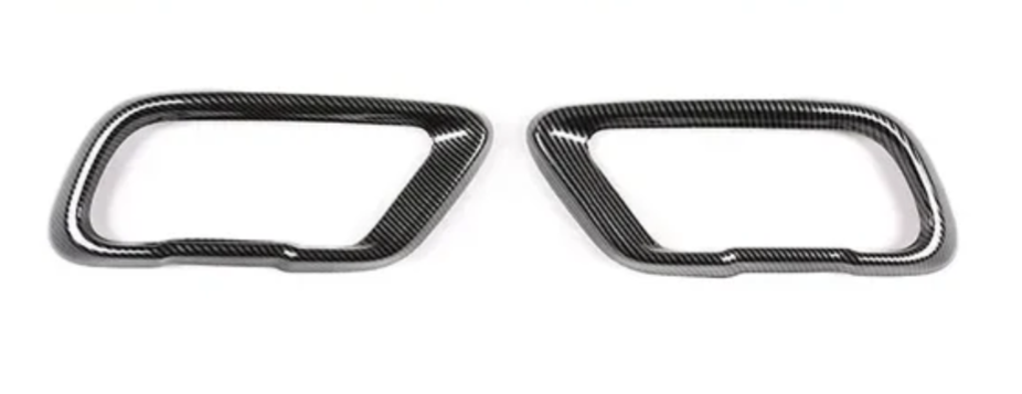 Glossy black sport exhaust tips for BMW X6 G06 - 2018 to 2023 BMW Euro Premium Parts Carbon look