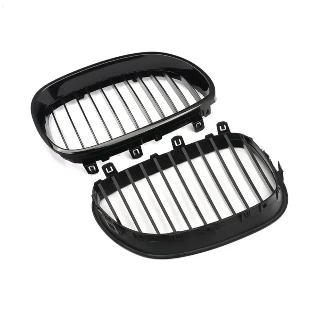Black front kidney grilles M5 Competition-look for BMW 5 Series E60 (2003 to 2010)