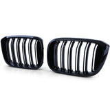 BMW X4 G02 black front grilles set (2018 to 2022) BMW Euro Premium Parts Double slat