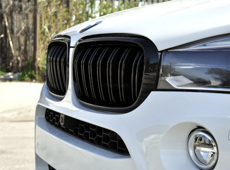 BMW X6 F16 Dual-Slat Gloss Black Front Kidney Grilles (2014 to 2018) BMW Euro Premium Parts