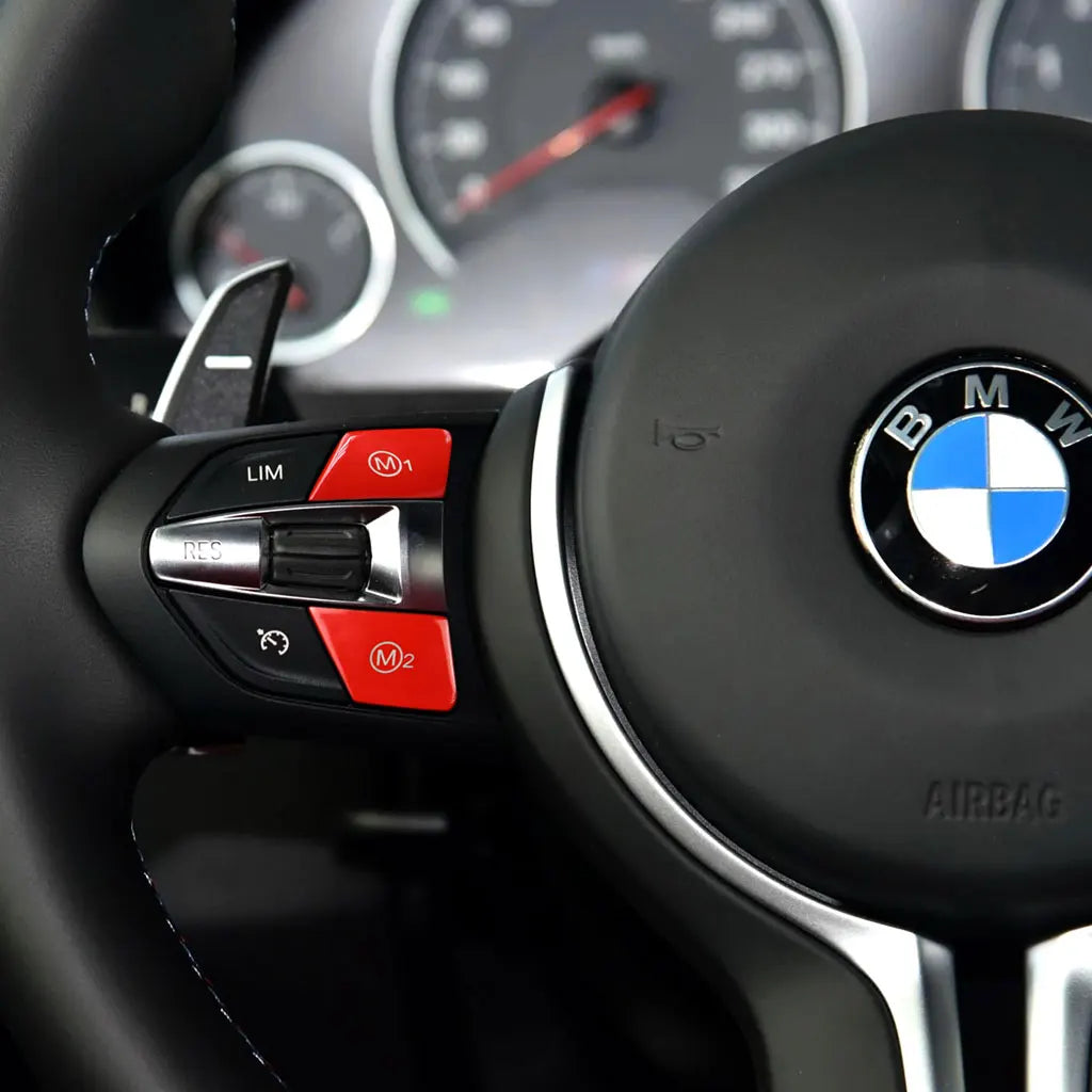 Multifunction Steering Wheel Buttons and Knobs for BMW X1 F49 (2016 to 2019) BMW Euro Premium Parts M-Sport Steering Wheel Set of 2 Red M-Look buttons