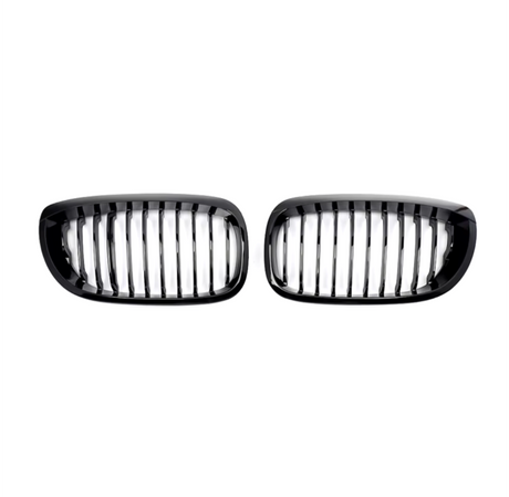 Black Front Kidney Grilles for BMW 3 Series and M3 E46 (1997 to 2005) BMW Euro Premium Parts Pre-facelift (1998 to 2001) Sedan and Touring Single slats