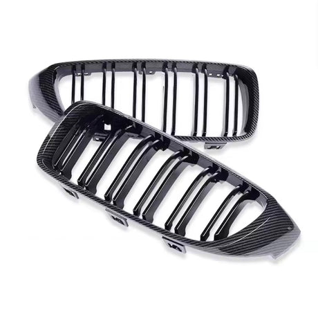 Carbon look kidney grilles for BMW 4 Series F32 (2013 to 2020) BMW Euro Premium Parts Double slat