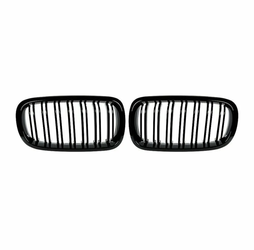 Glossy Black Double-slat Front Grilles M-look for BMW X5 F15 (2014 to 2018) BMW Euro Premium Parts
