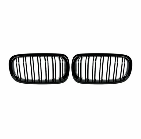 Glossy Black Double-slat Front Grilles M-look for BMW X5 F15 (2014 to 2018) BMW Euro Premium Parts