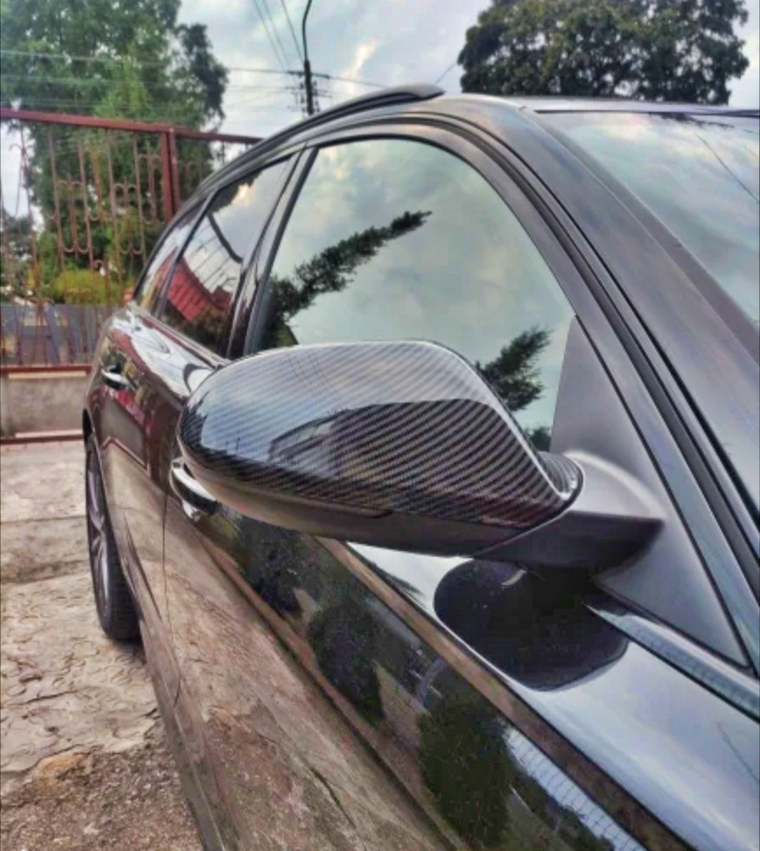 Carbon look mirror caps for Audi A6 C7 (2010 to 2018)