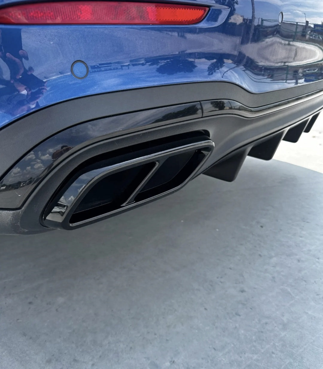 Black Performance Exhaust Tips for Mercedes-Benz C-Class W206 - 2021 to 2024