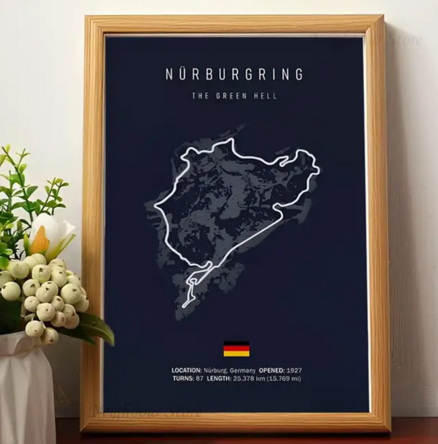 Car poster track of the Nurburgring Nordschleife | Wall art for your interior decoration Euro Premium Parts