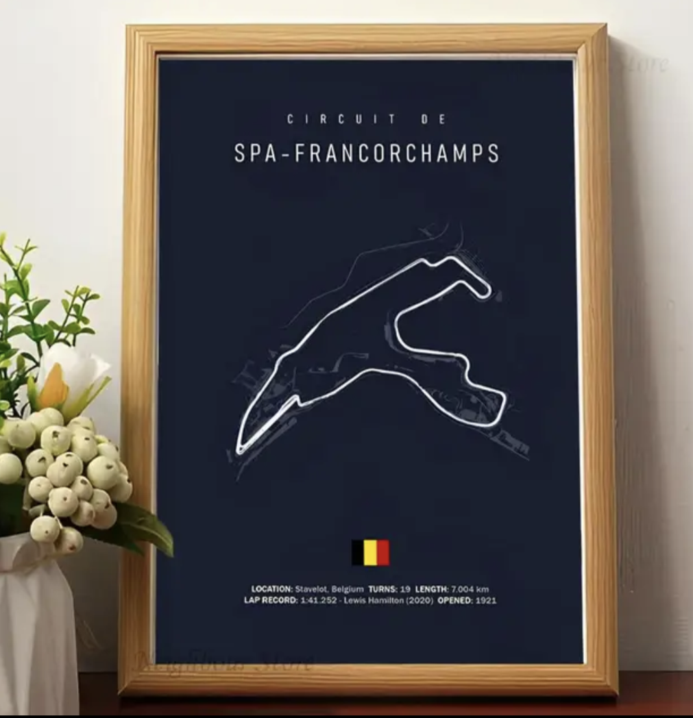 Car poster track of Spa-Francorchamps, Belgium | Wall art for your interior decoration Euro Premium Parts