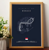 F1 car poster track of Monaco | Wall art for your interior decoration Euro Premium Parts Dark 12" by 18"