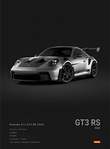 Porsche 991 (992) GT3 RS car poster | Wall Art for your interior decoration Euro Premium Parts Dark 12" by 18"
