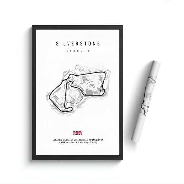 F1 car poster track of Silverstone, United Kingdom | Wall art for your interior decoration Euro Premium Parts