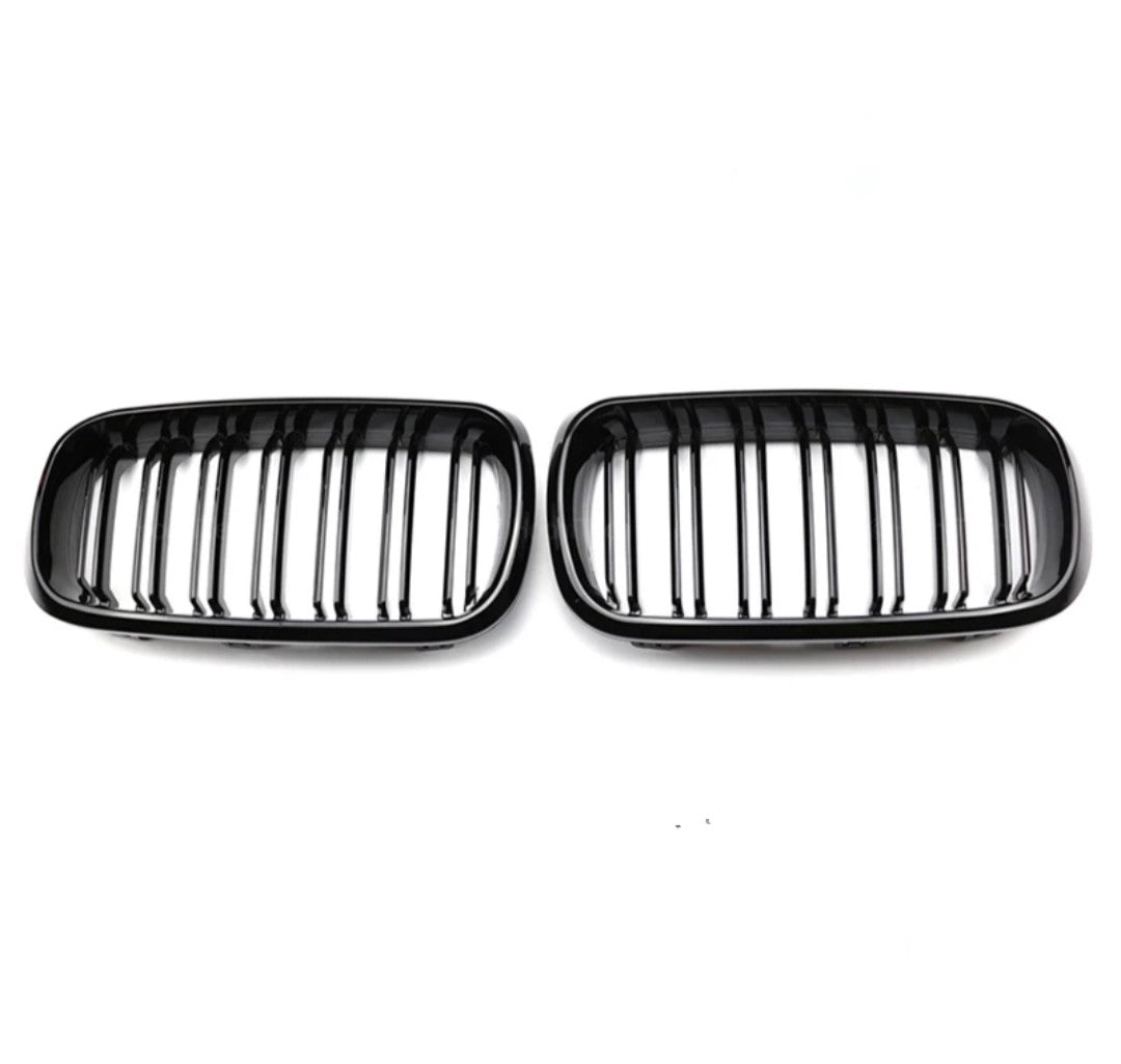 Glossy Black Double-slat Front Grilles M-look for BMW X5 F15 (2014 to 2018) BMW Euro Premium Parts