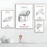 F1 car poster track of Silverstone, United Kingdom | Wall art for your interior decoration Euro Premium Parts