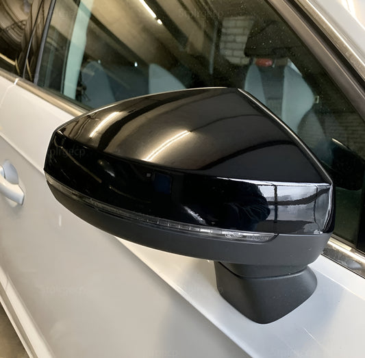 Glossy black mirror caps for Audi A3, S3 and RS3 8V (2012 to 2020)