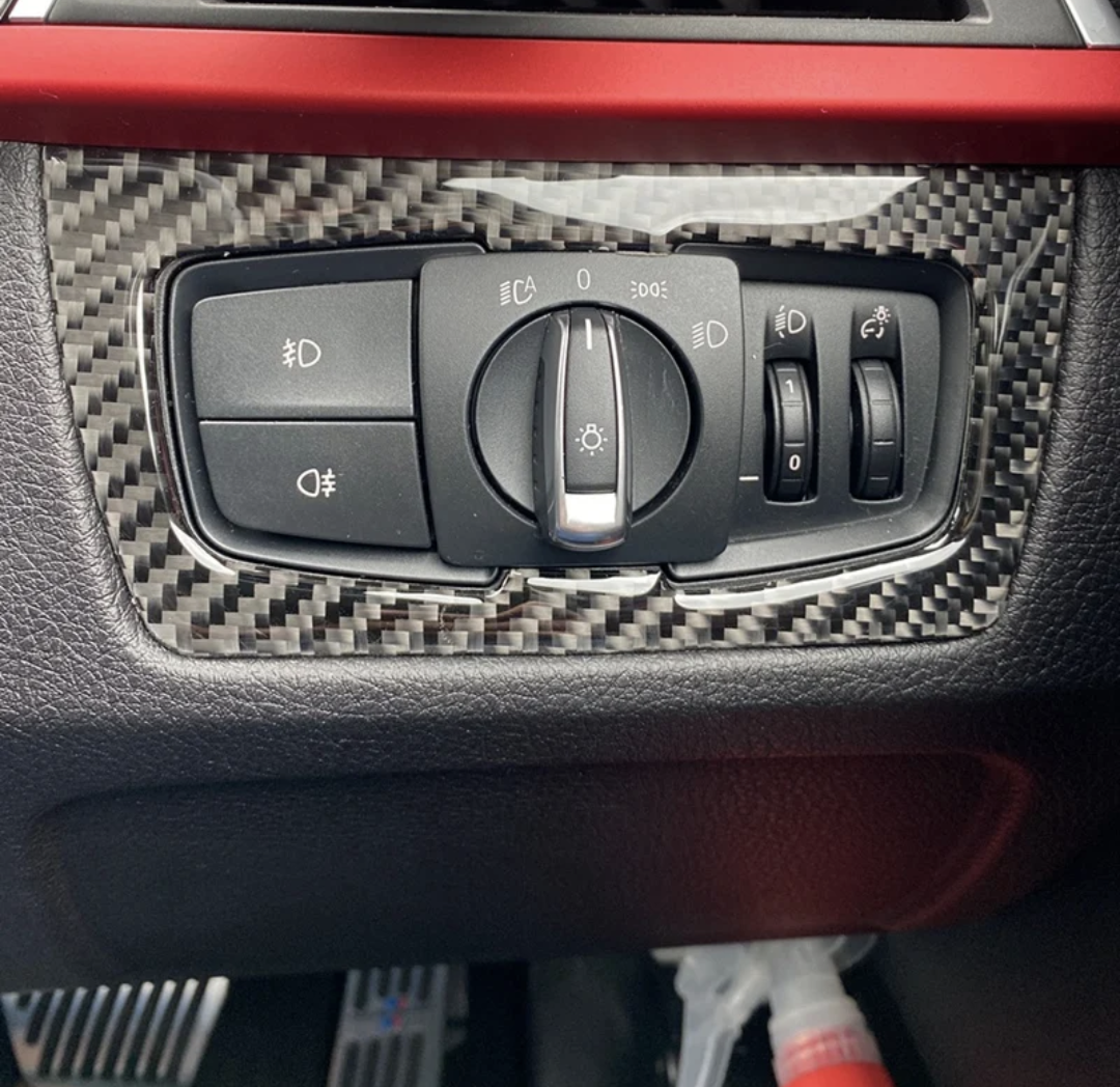 Carbon fiber interior trim for BMW 4 Series F32 - 2013 to 2020 BMW Euro Premium Parts Headlights control panel
