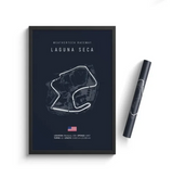 Car poster track of Laguna Seca | Wall art for your interior decoration Euro Premium Parts Dark 12" by 18"
