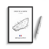 Car poster track of Le Mans, France | Wall art for your interior decoration Euro Premium Parts Light 12" by 18"