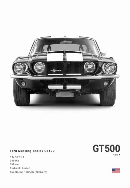 1967 Shelby GT500 car poster | Wall Art for your interior decoration