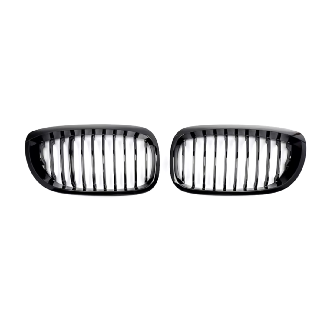 Black Front Kidney Grilles for BMW 3 Series and M3 E46 (1997 to 2005) BMW Euro Premium Parts Pre-facelift (1998 to 2001) Sedan and Touring Single slats