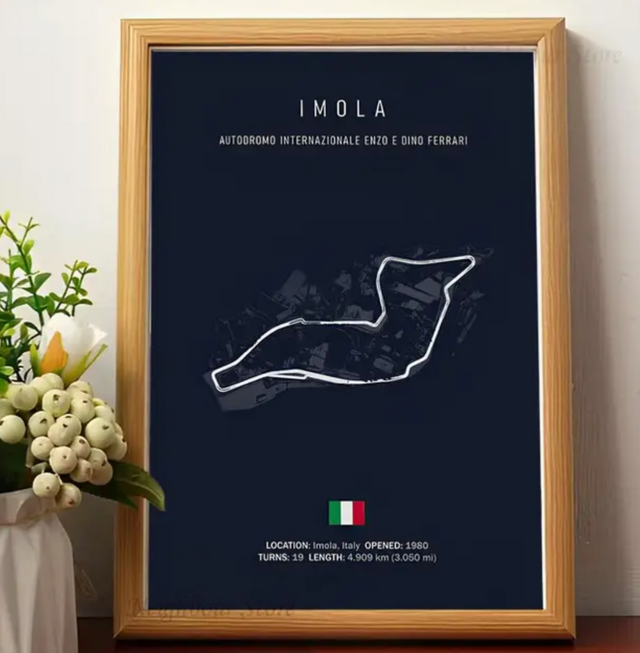 Car poster track of Imola, Italy | Wall art for your interior decoration Euro Premium Parts