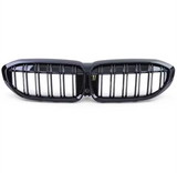 Black front kidney grilles M3 Competition-look for BMW 3 Series G20 (2019 to 2022) BMW Euro Premium Parts