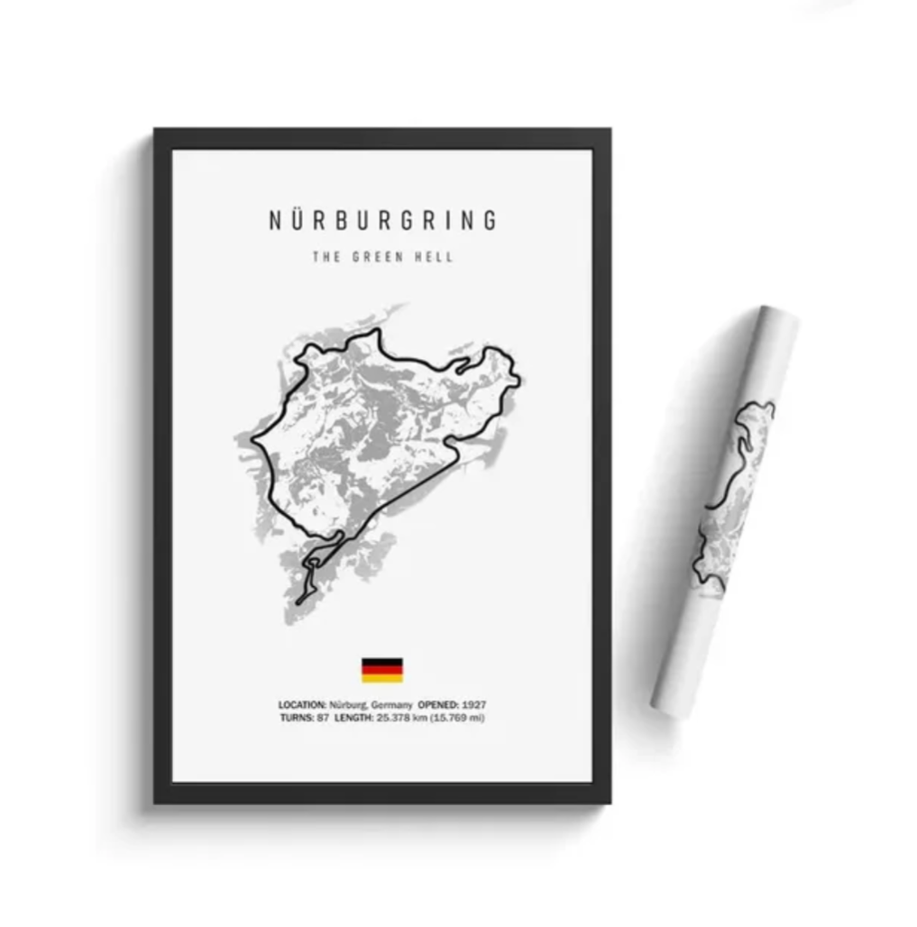 Car poster track of the Nurburgring Nordschleife | Wall art for your interior decoration Euro Premium Parts