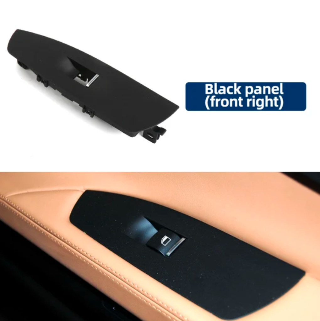 Replacement window switches trims for BMW 7 Series F01 (2010 - 2017) BMW Euro Premium Parts Passenger window switch trim Black