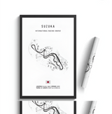 F1 car poster track of Suzuka, Japan | Wall art for your interior decoration Euro Premium Parts