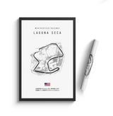 Car poster track of Laguna Seca | Wall art for your interior decoration Euro Premium Parts Light 12" by 18"