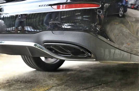 Black Performance exhaust tips for Mercedes-Benz A B C E Class CLS GLE GLC - 2015 to 2022