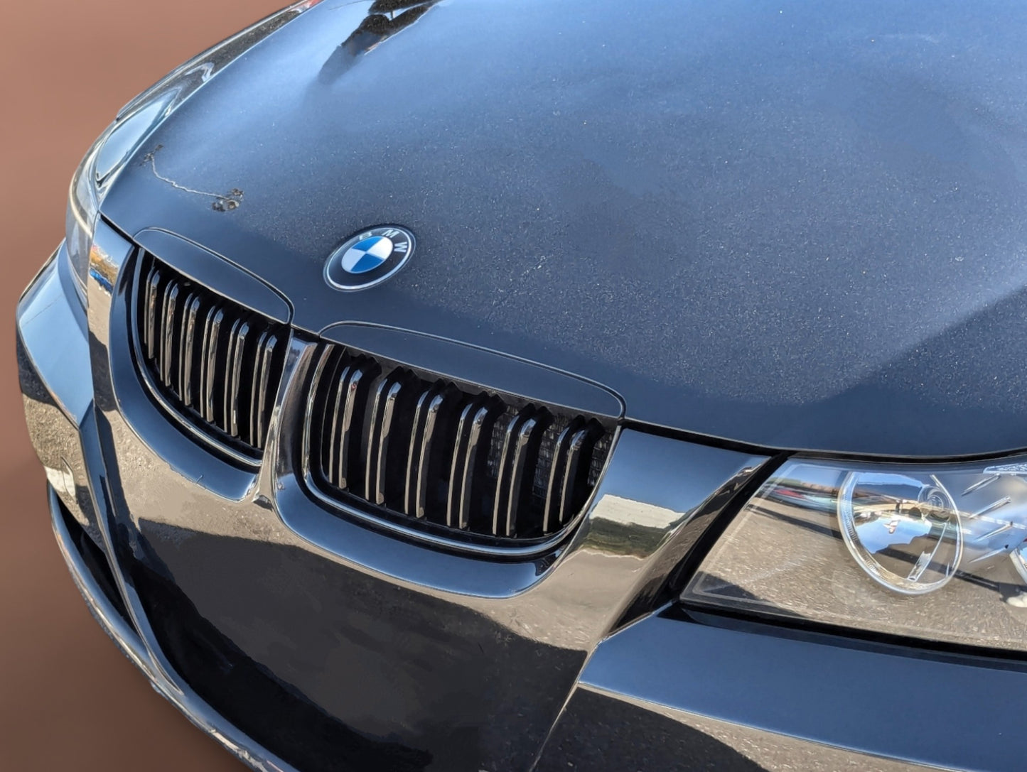 Black Front Kidney Grilles M3-look for BMW 3 Series E90 E91 (2006 to 2012)