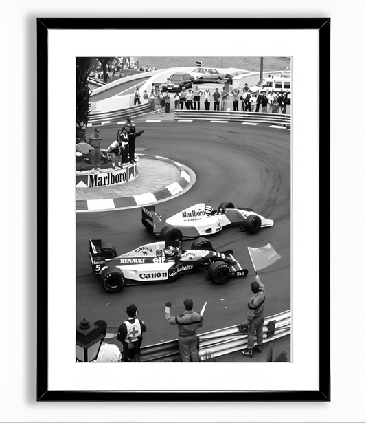 Black & White Formula 1 Monaco vintage car poster | Wall Art for your interior decoration