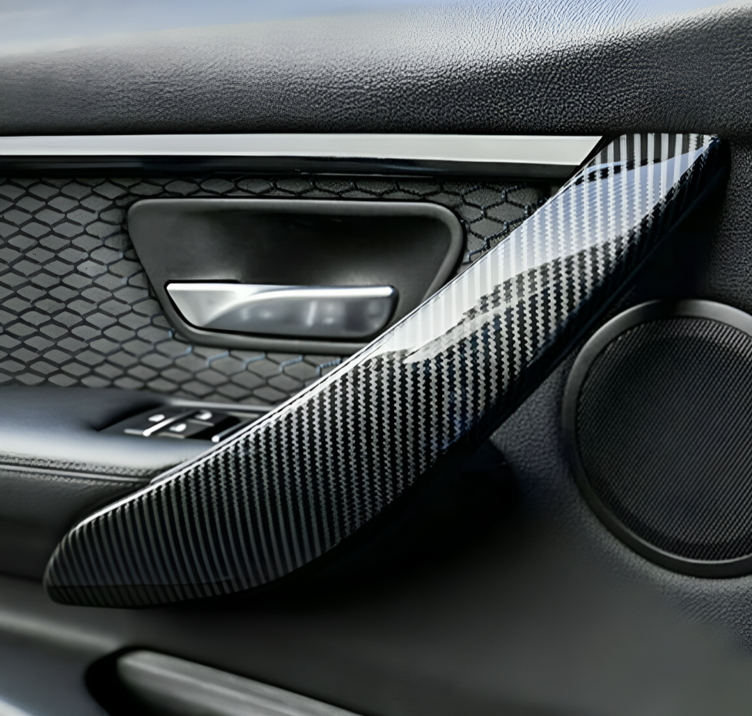 Carbon fiber door handle trims for BMW 3 Series F30 and M3 F80 (2013 to 2020) Euro Premium Parts