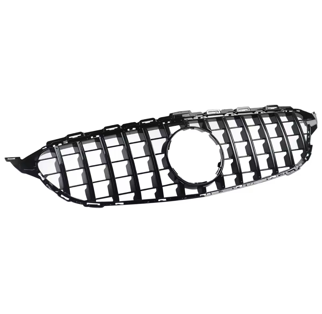 Black Front Panamericana AMG GTR grille for Mercedes C-Class W205 (2014 to 2018) Mercedes-Benz Euro Premium Parts Black